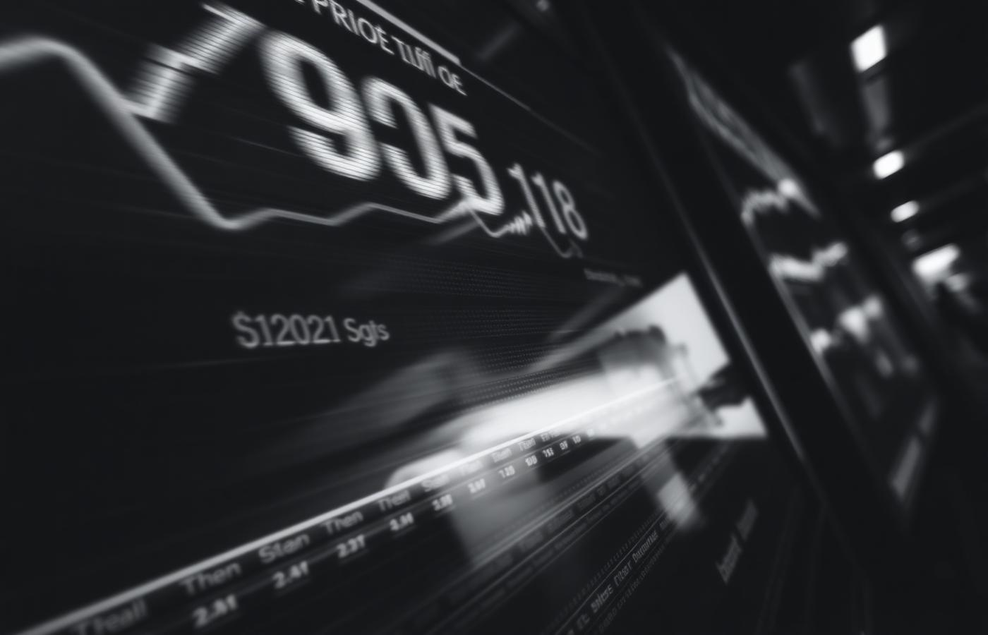 Ticker board in motion