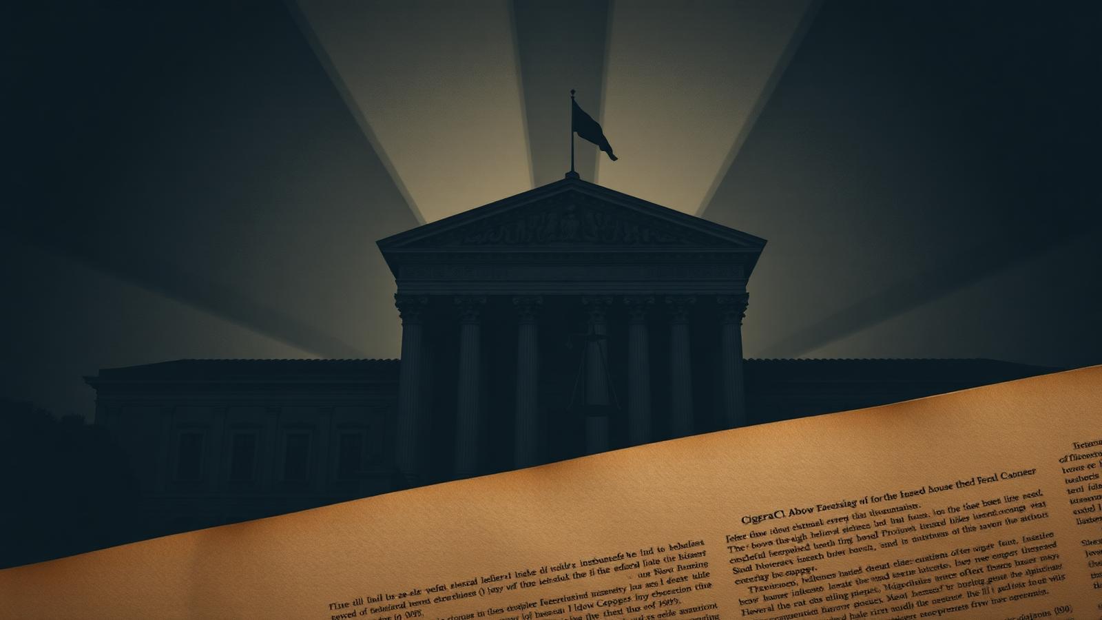 Federal courthouse with a layered legal document — illustration for Guy Gentile's official statement on the SEC v. Gentile jury verdict